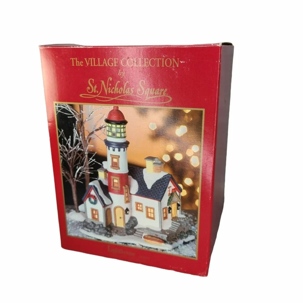 St Nicholas Square Lighthouse Village 1997 Vintage Lights Detailed Original Box